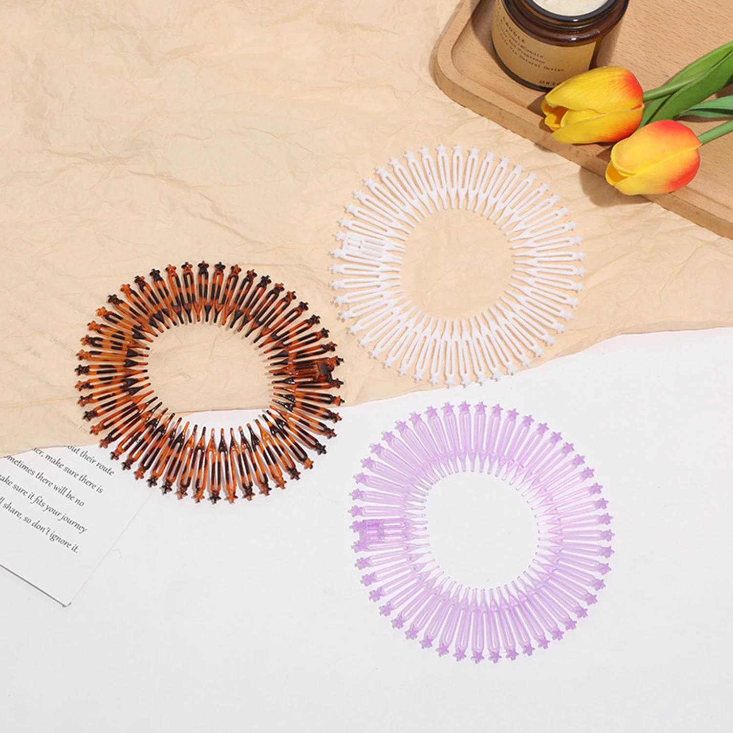 Plastic Full Circle Stretch Flexible Comb Teeth Headband Hair Hoop Band Clip Hairband for Face Wash Fixed Hair Accessories