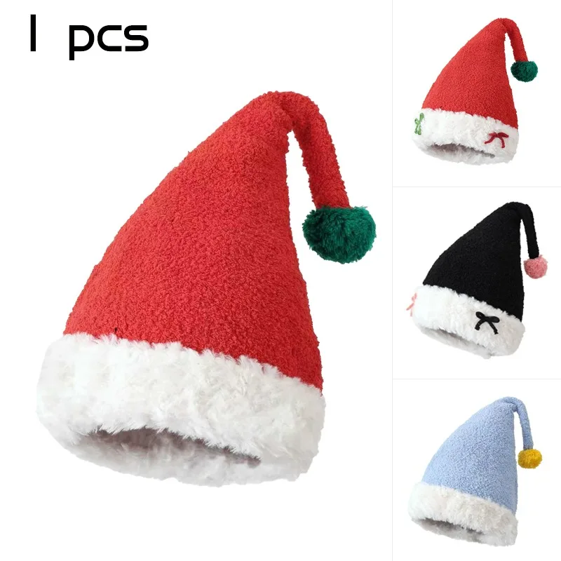 

Christmas Hat Children's Fleece Thickened Warm Bald Hat Christmas Cute Hairball Red Christmas Hat 2025 Fashion Trend