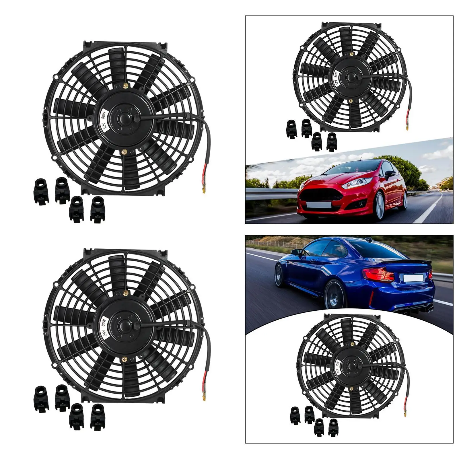 Generic Car Radiator Cooling Fan Cooler Fan Replaces Assembly High Performance Electric Fan Engines Cooling for Repairing