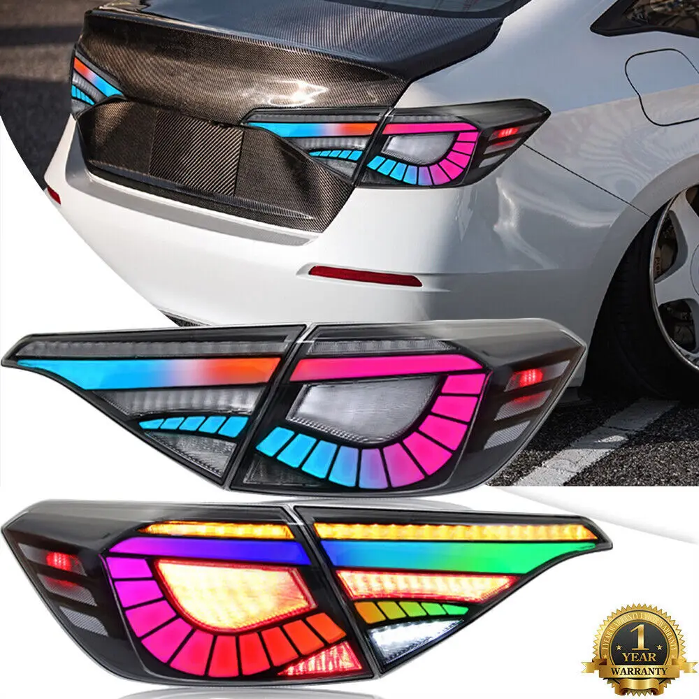 Feux arrière LED multicolores, ensemble de feux arrière, clignotant séquentiel, pour Honda Civic 11e génération Sedan 2022 – 2025 RGB