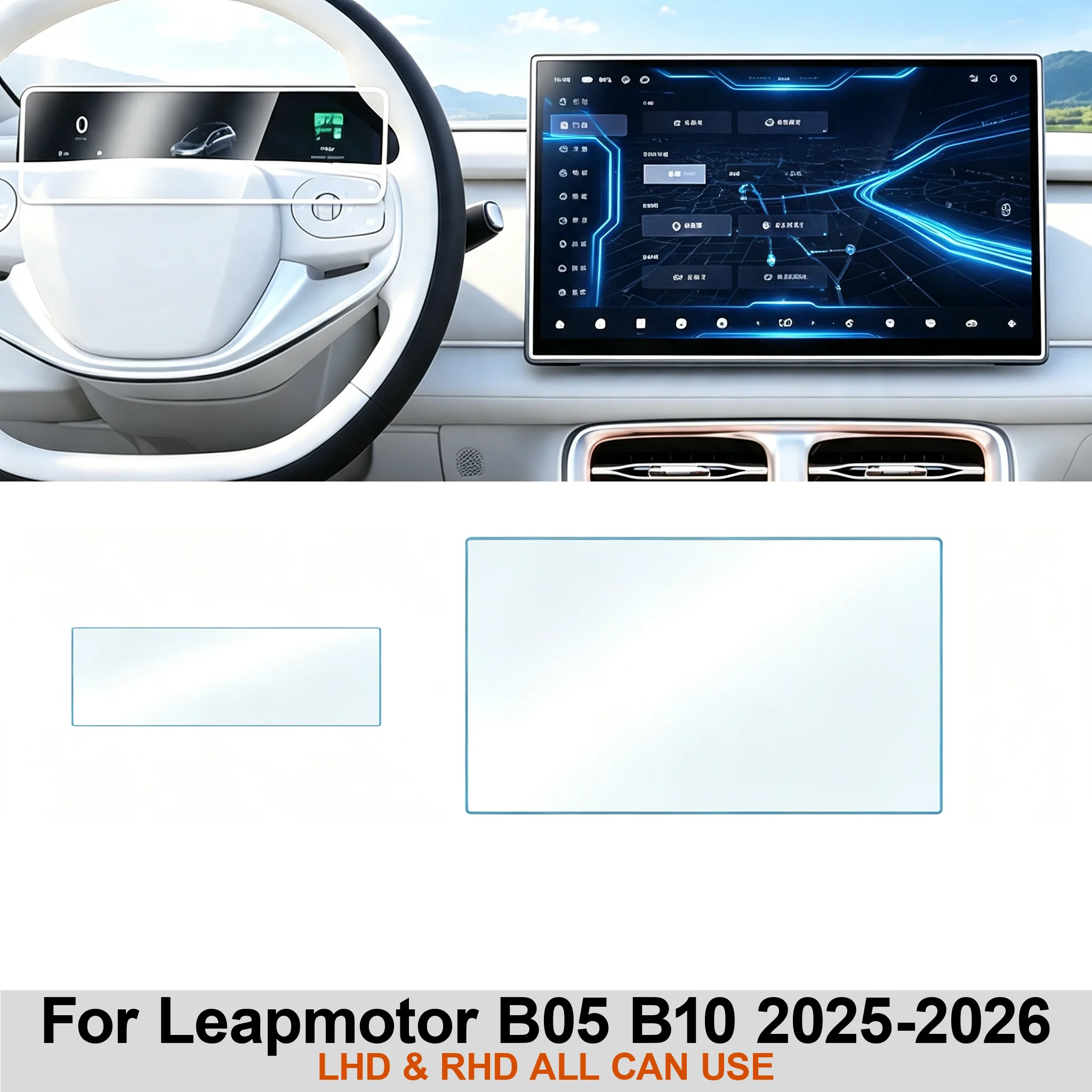 Transparente TPU-Schutzfolie für den Innenraum des Leapmotor B05 B10 2025-2026, Schutzfolie für die Mittelkonsole und GPS-Navigation. – Detail 3