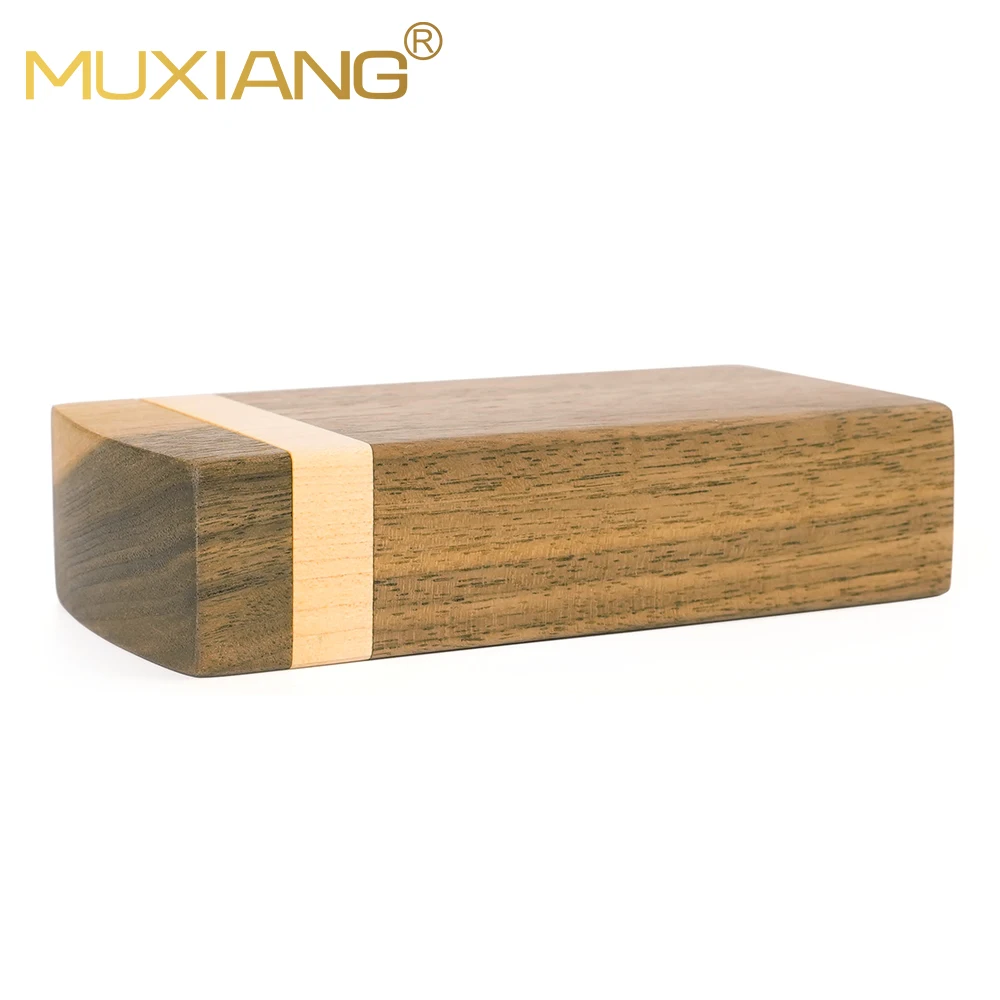 MUXIANG Solid wood cigarette box, clamshell type, large black walnut box, can hold 20pcs fine cigarettes, 11.1*5.5*2.7cm