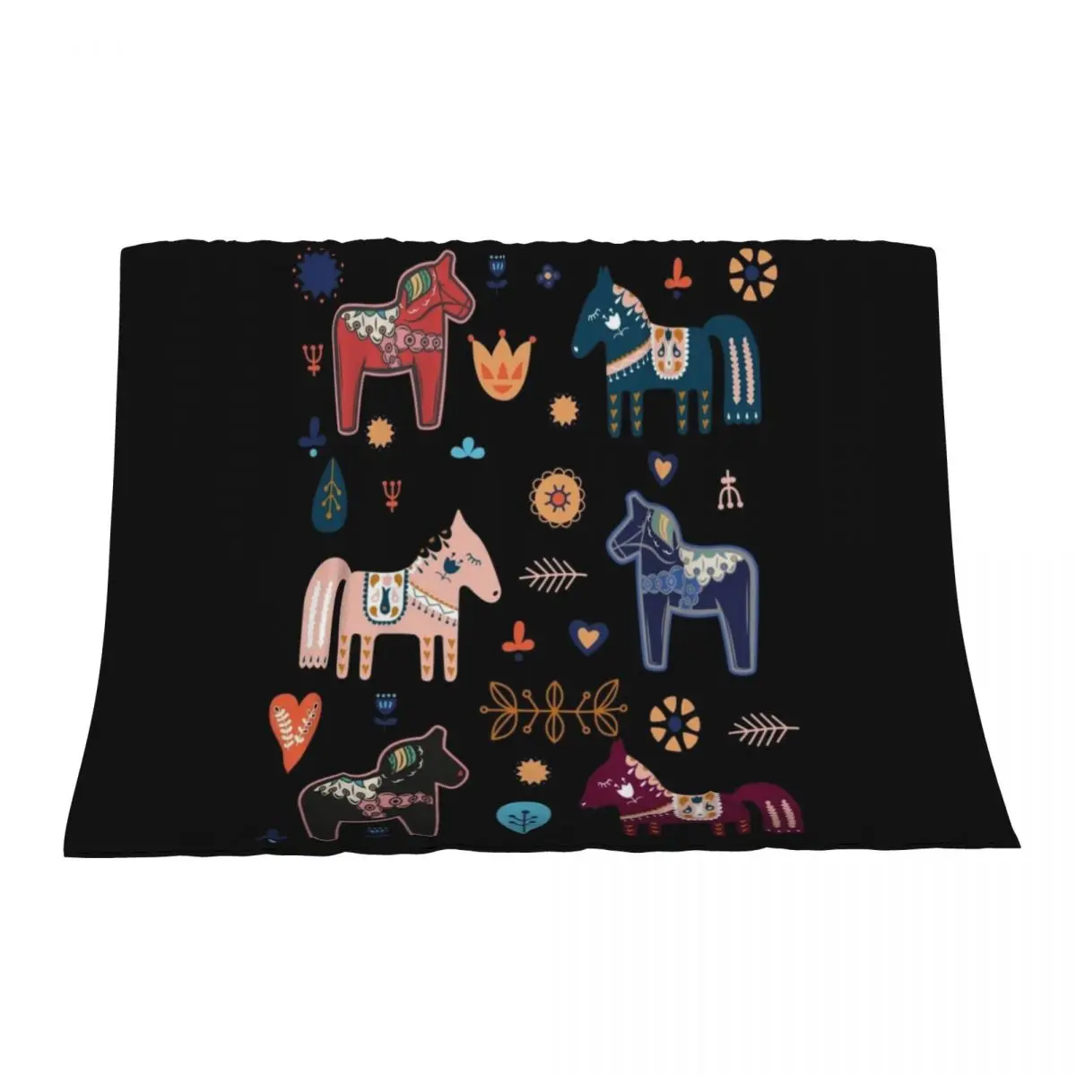 

Dala Horses Christmas Dala Horse Throw Blanket Furrys Extra Large Throw Summer Beddings Softest Blankets