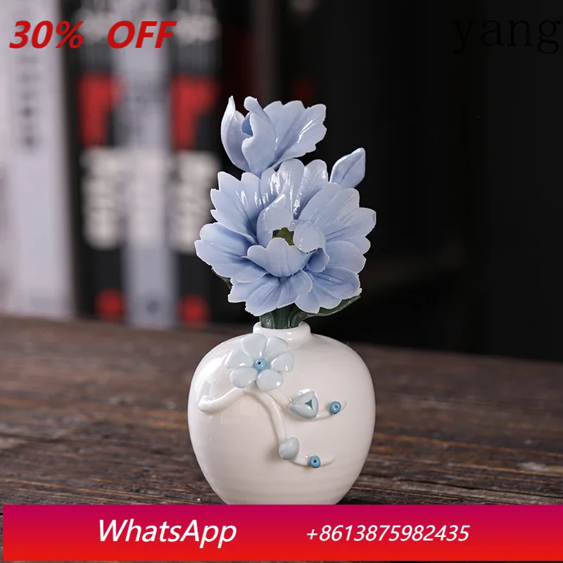 CX Creative Ceramic Ornament Peony Porcelain Ceramic Flower Table Decoration Ornament Porcelain