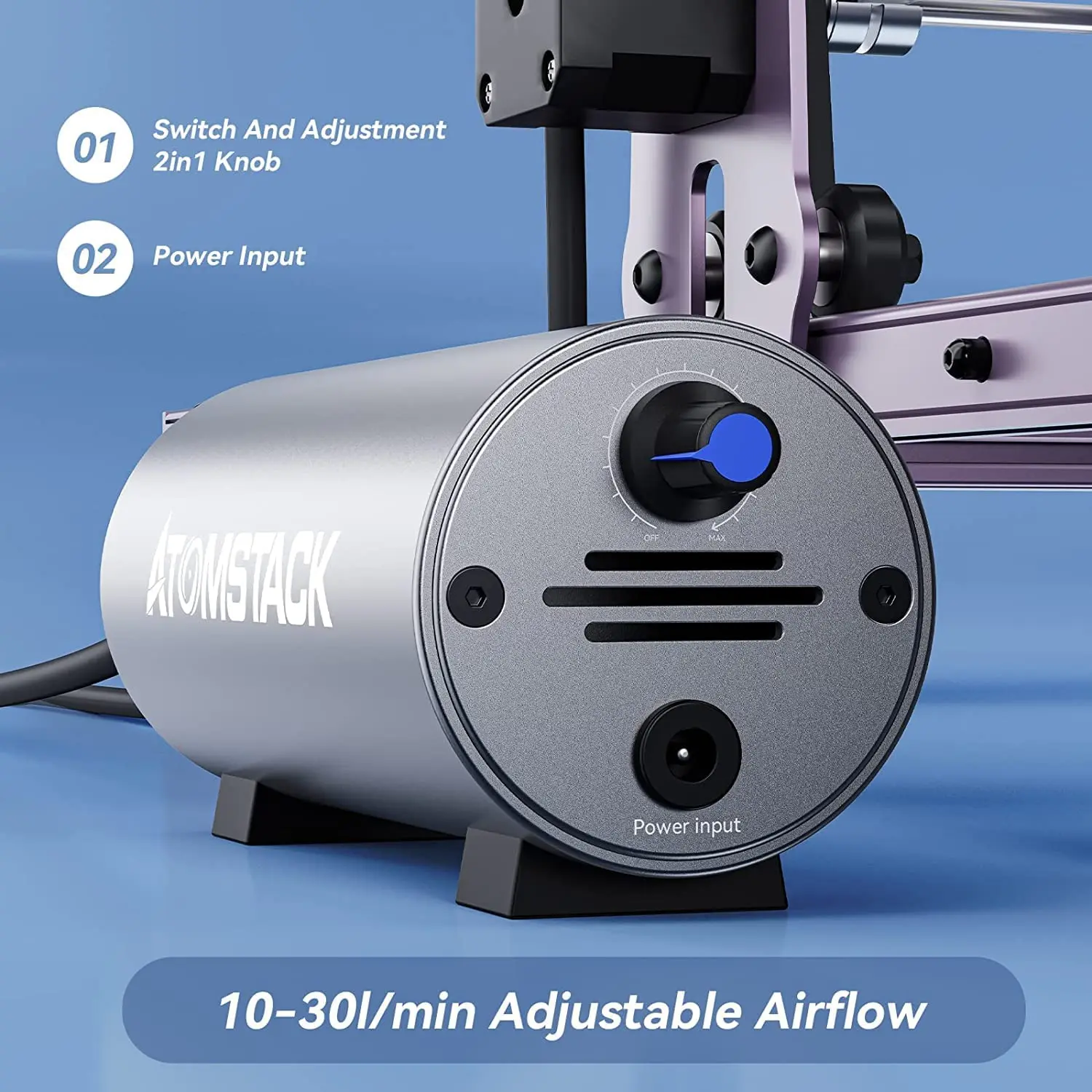 Atomstack Air Assist Set 30 L/min Adjustable Air Support For Laser Engraver Engraving Machine Cutting Edge Cleaner And Smoother