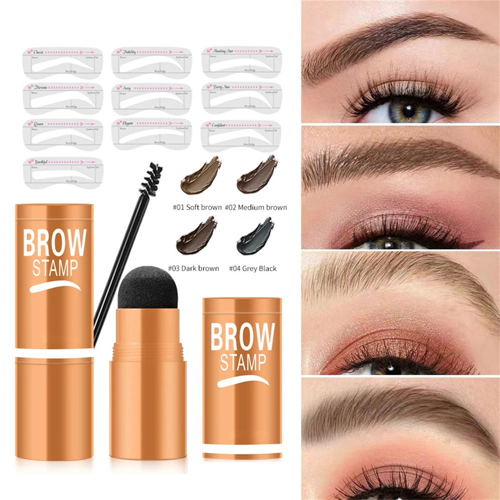 1PC Eyebrow Powder Stamp Tint Stencil Kit Cosmetics Waterproof Women's Makeup Eyebrows Enhancer Tattoo Tint for Eyebrows