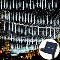 8 Tubes Solar LED Meteor Shower String Lights Wedding Christmas Street Tree Decoration Fairy Garden Outdoor Holiday Lighting