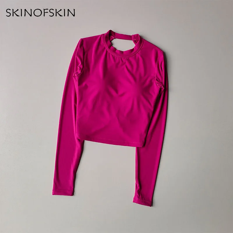 Sexy Rückenfreies Sporttop für Damen, Herbst und Winter, Neuer Stil, Großes Rückenfreies Yoga-Outfit, Spicy Girl Langarm-Fitness-T-Shirt – Detail 11