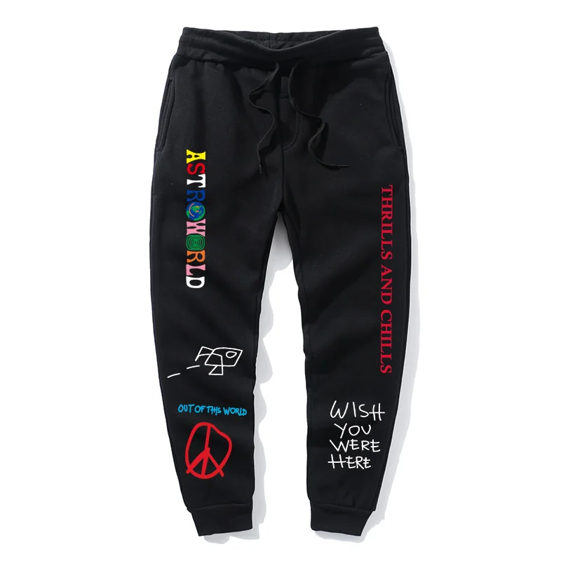 Pantalones de lana de calidad con estampado de letras ASTROWORLD, pantalones para correr para hombres y mujeres, ropa informal estilo Hip Hop,