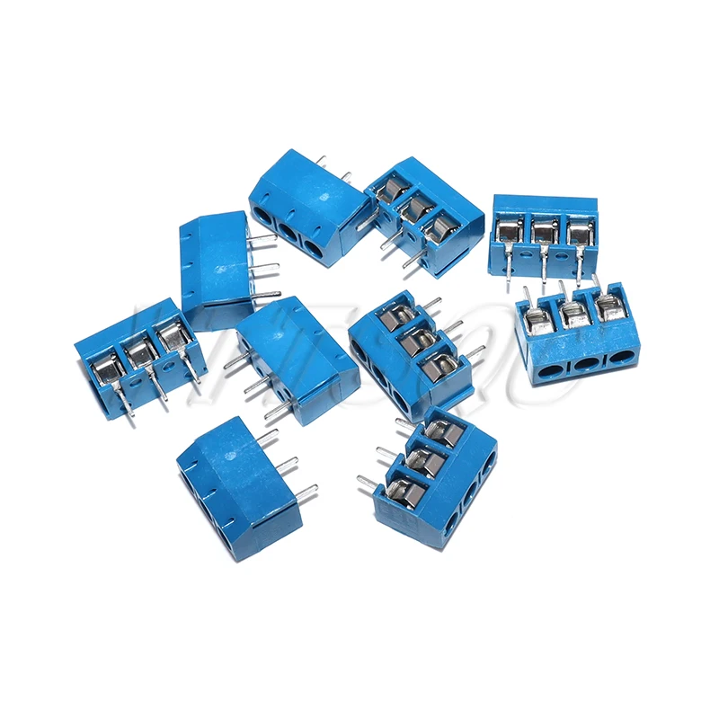 10Pcs KF301-2P KF301-3P 5mm PCB Screw Terminal Block KF301 2 Pin 3 Pin Wire Connector Straight Needle Blue