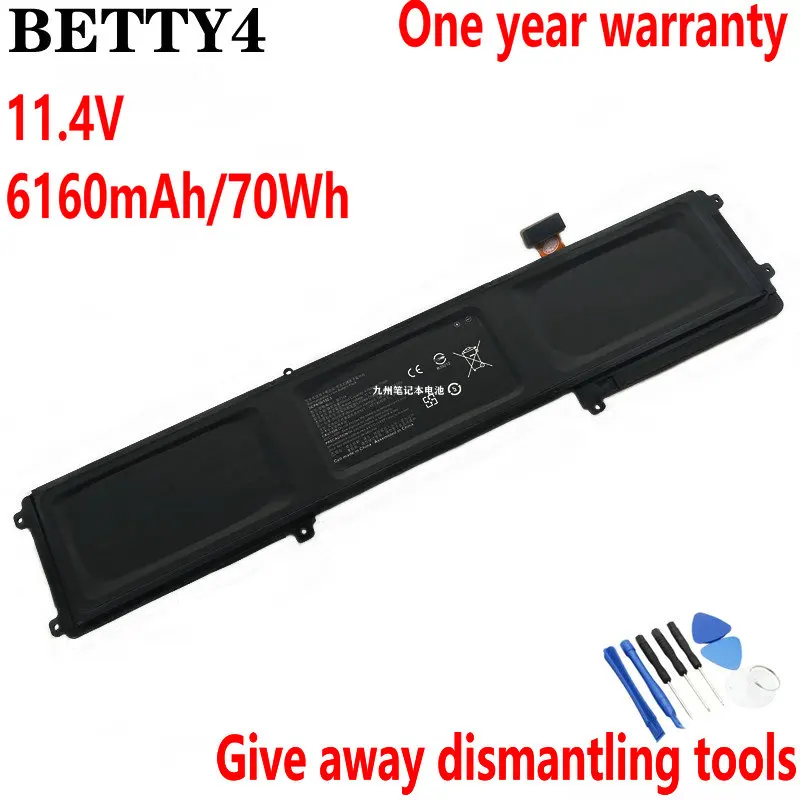 

11.4V 70Wh New BETTY4 Laptop Battery for Razer Blade 2016 201714 Inch V2 RZ09-0195 RZ09-016 3ICP4/56/102-2