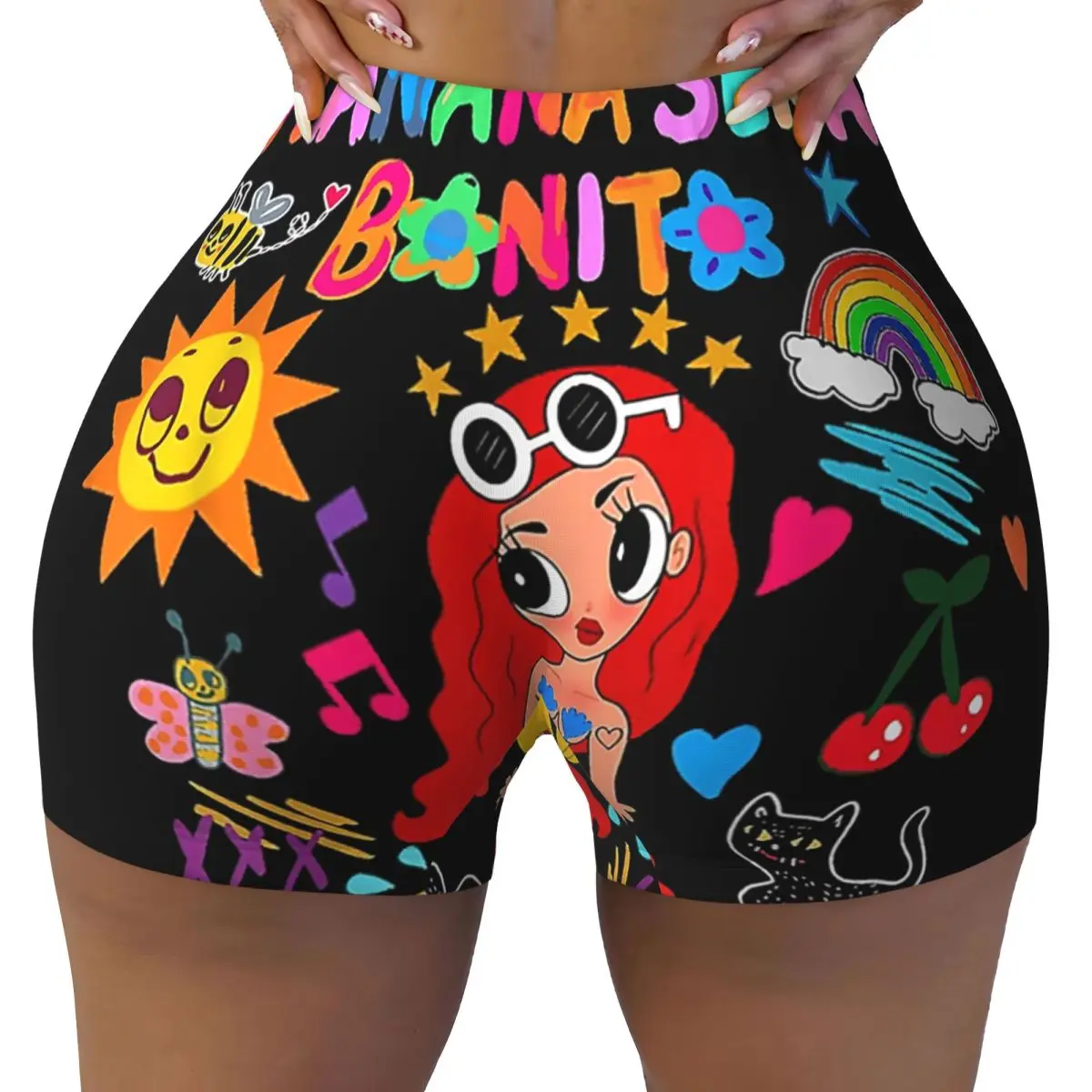 Custom Women's Manana Sera Bonito Colombian Singer Karol G Workout Yoga Shorts Athletic Gym Running Volleyball Shorts