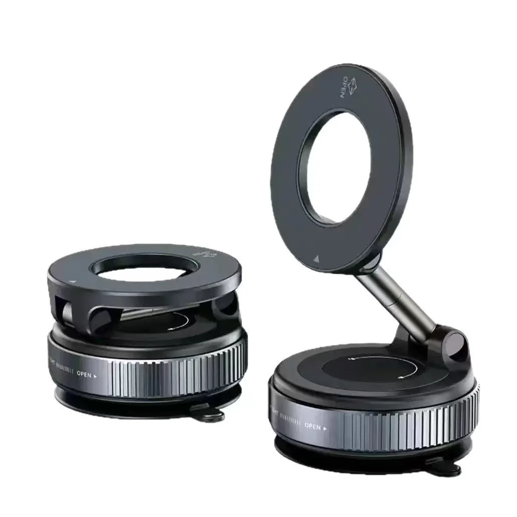 

Car-mounted suction-cup magnetic bracket, foldable and extendable, office lazy-use vacuum dual-sided