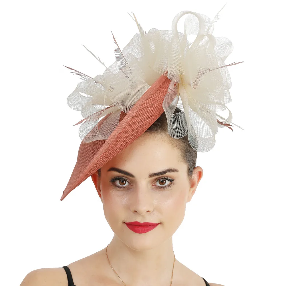 Moda nowa siateczkowa kwiat Fascinator kapelusz spinka do włosów eleganckie kobiety fantazyjne pokaż imprezowa, koktajlowa siatki akcesoria do włosów kapelusz ślubny spinka do włosów