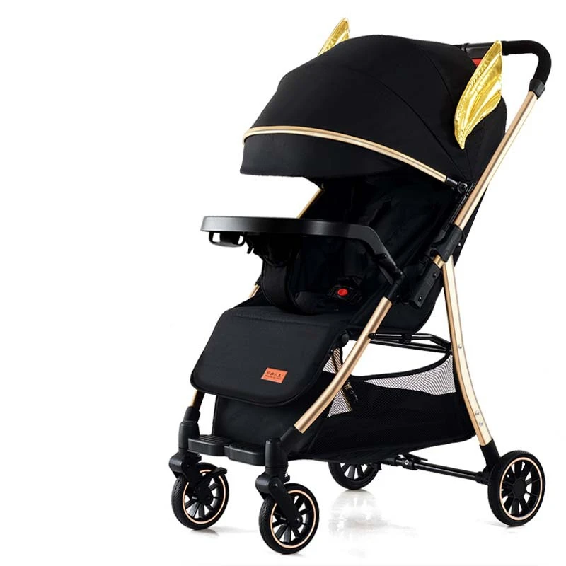 NEW High-view Stroller Baby Carriage Baby Stroller Two-way Light Stroller One-button Travel Portable Pram Infant Trolley Folding