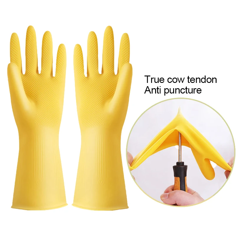 Home Medium Gloves Kitchen Clean Latex Waterproof Sticky Hand Beef Tendon Wear Resistant High Temperature Gloves