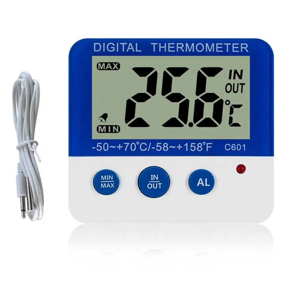 

Led Fridge Freezer Digital Thermometers ℃/℉ Temperature Humidity Meter With Led Indicator Alarm Function