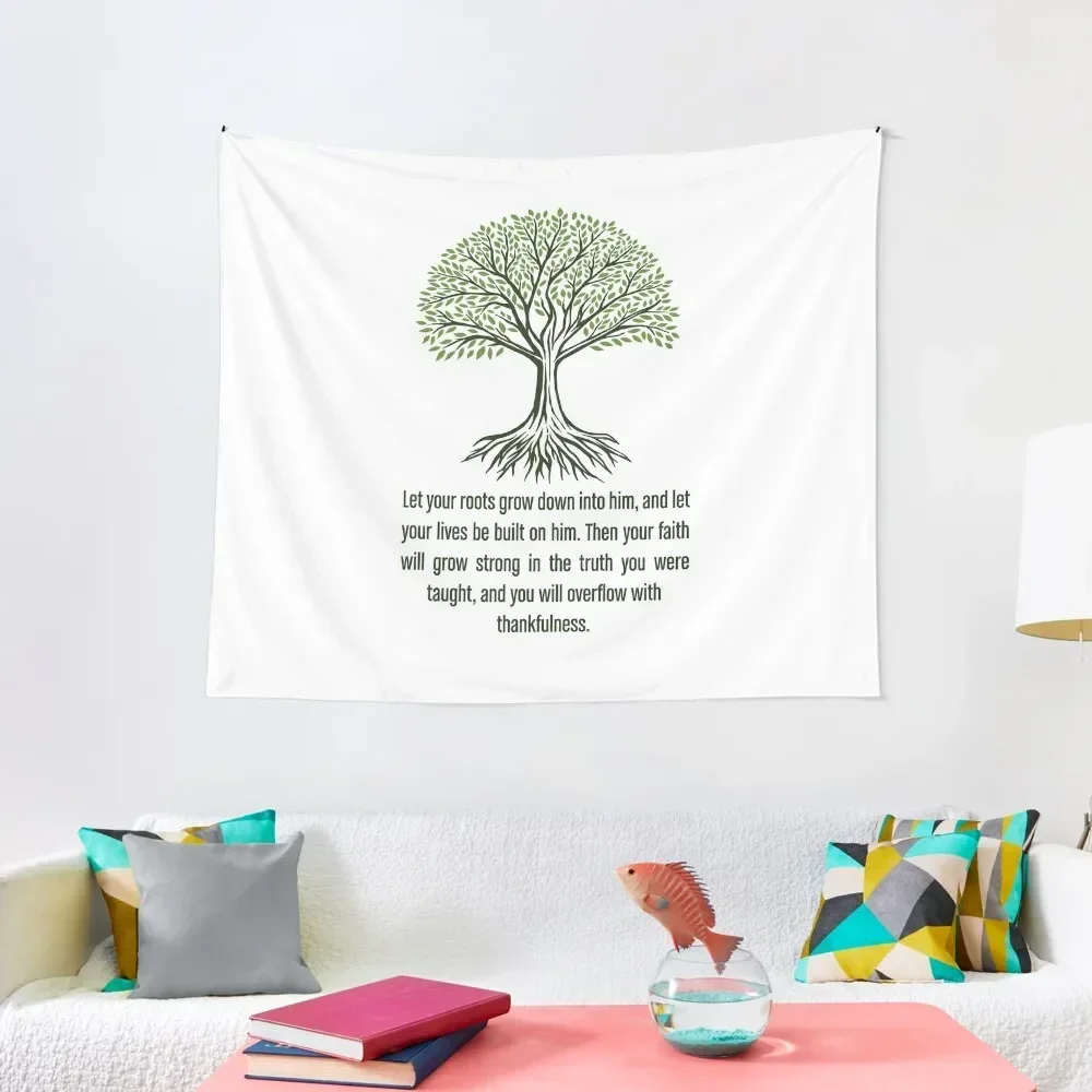 Let Your Roots Grow Into God Tapestry Christmas Decoration Carpet Wall Tapestry