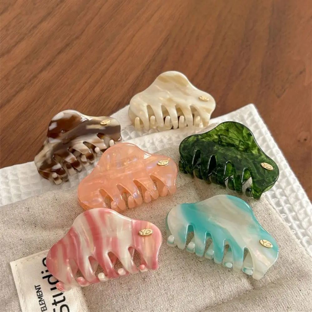 

Модная, нежная, свежая заколка-краб из ацетата, разноцветная, с геометрическим узором, в форме облака, для укладки волос, аксессуар для улицы