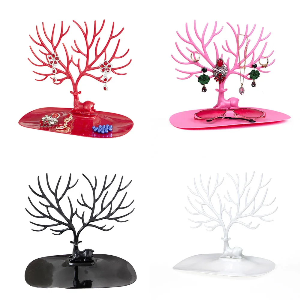 Earrings High Quality Tray Stand Deer Tree Shape Hanger Ornament Jewelry Display Rack Ring Display Tools Jewelry Organizer