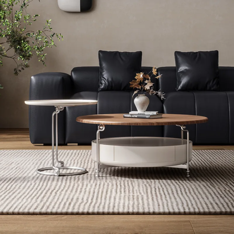 الفولاذ المقاوم للصدأ الخفيفة الفاخرة الراقية شقة صغيرة غرفة المعيشة المنزل الحديثة طاولة القهوة بسيطة #3