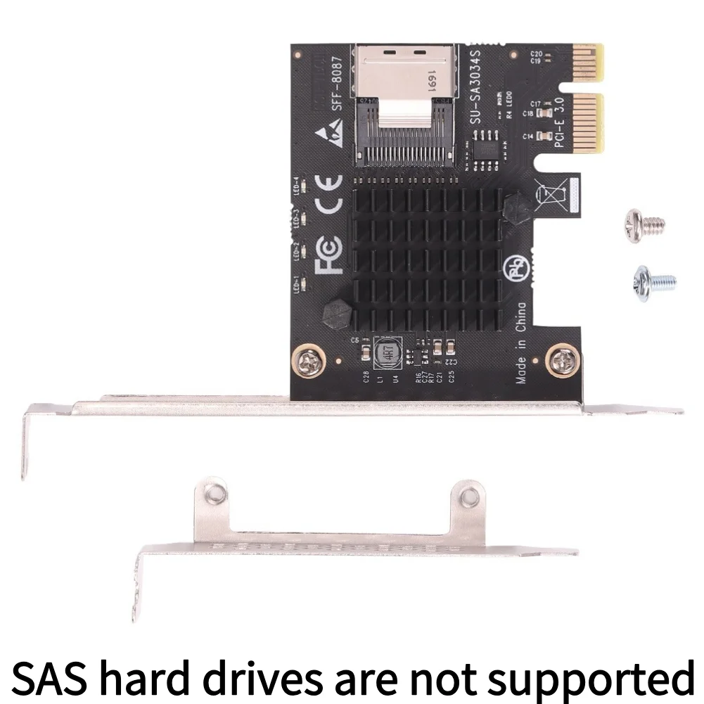 Mini PCI-E 1x To Mini SAS SFF-8087 Riser Card Mining Accessories PCI-E 1X To SATA Mining Extension Adapter for Windows/Linux