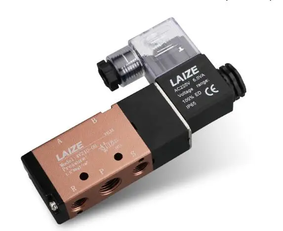 

4V210-08 5-ходовой 2-позиционный одиночный электромагнитный клапан 24 В постоянного тока 110 В переменного тока 220 В