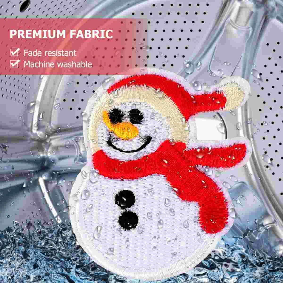 10 Pcs Christmas Decorations Stickers Patch Snowman Appliques Cute Patches Iron White Garment Baby