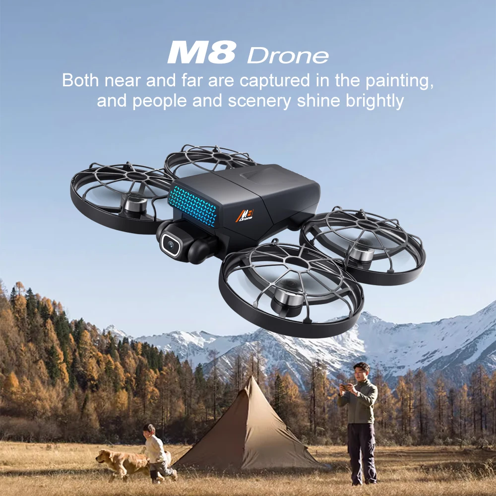 For Xiaomi M8 Drone 4K Professional Dual Camera with Screen 5G WIFI FPV Dron Brushless Optical Flow Hover Folding GPS Quadcopter