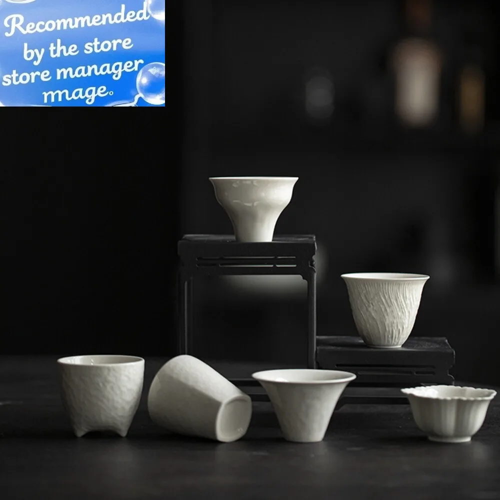 

2pc/set Retro Grass Wood Gray Glazed Teacup Handmade Single Master Cups Home Tasting Tea Mug Chinese Chazhan Bowl Kung Fu Teaset