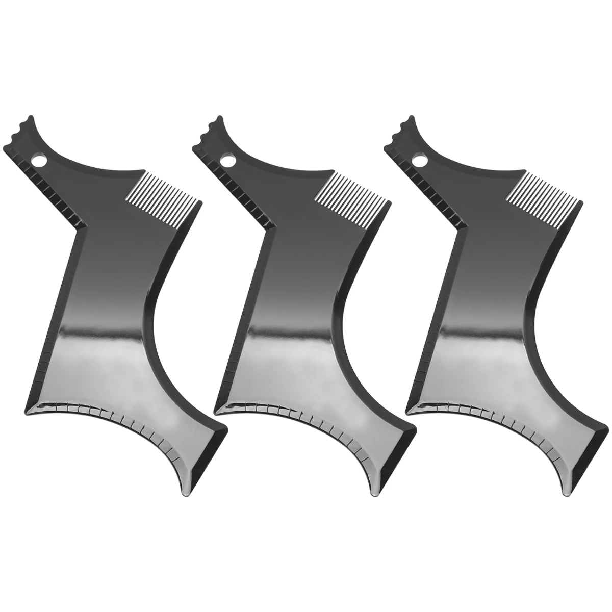 

3 Pcs Template Shaping Ruler Disposable Cutting Guide Trimming Beard Molding Ruler Beard Comb Compact Lightweight