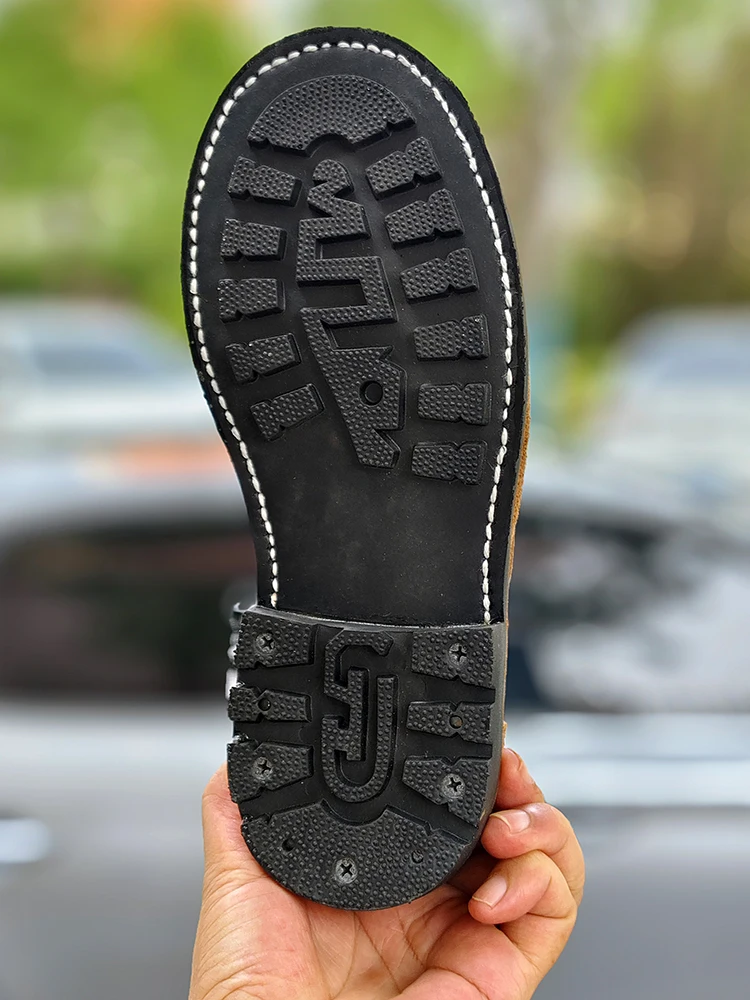 

Leather Boots Men's High Top Desert Boot American Retro Breathable Work oes Women's Flip Suede oes Casual round Toe