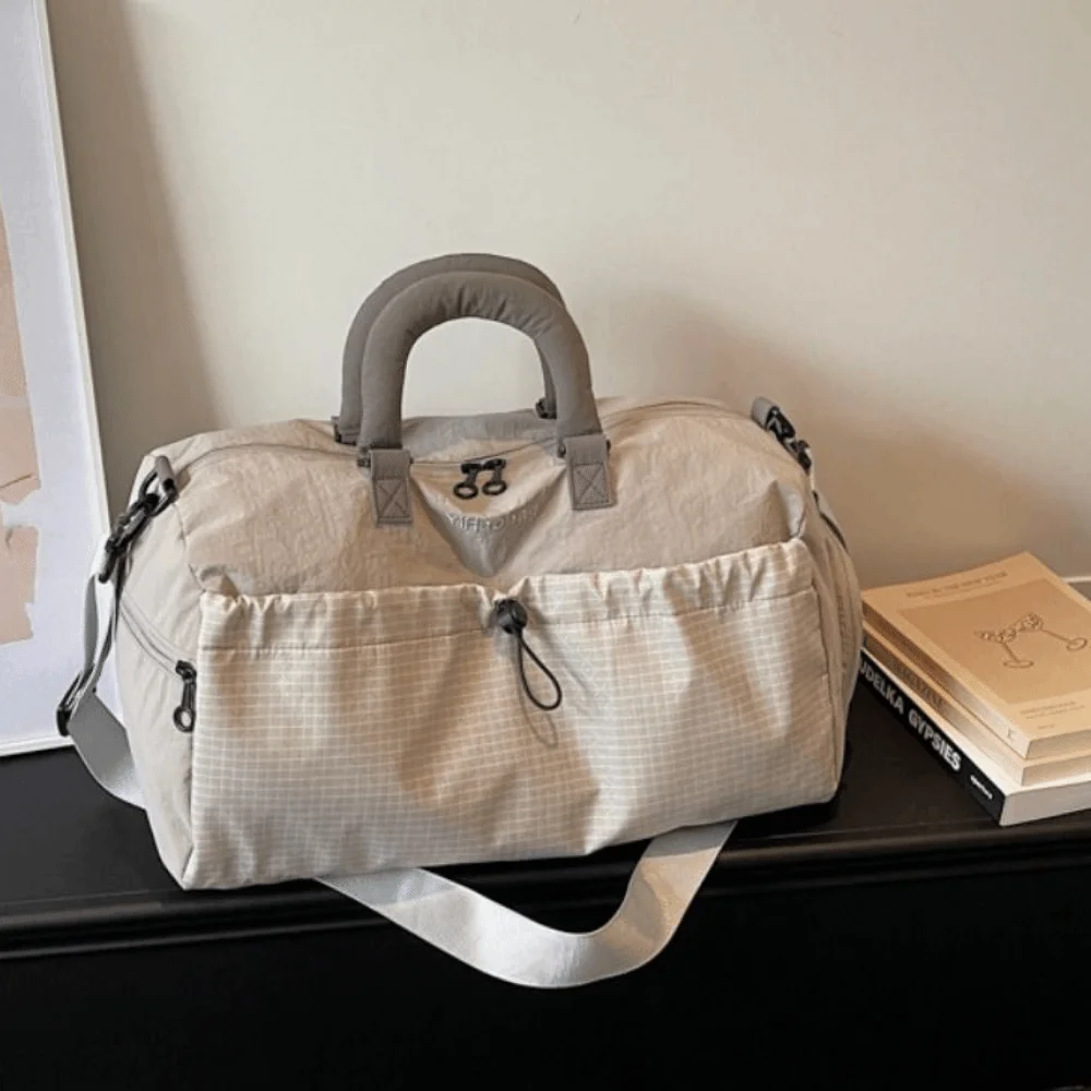 Large Capacity Travel Handbag Wear-resistant Multi Pocket Duffel Handheld Bag Waterproof Portable Fitness Tote Bag Leisure