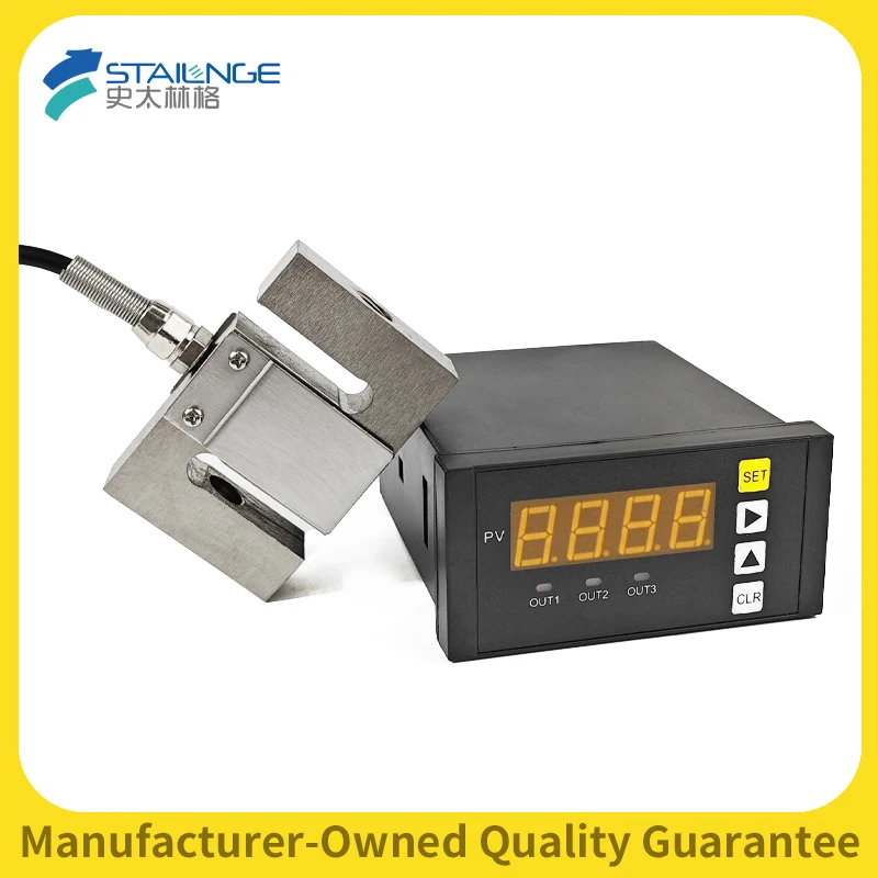 

S-Type Load Cell 10kg-50kg and Indicator, High Accuracy Compression/Tension Sensor for Industrial Weighing Electronic Scales
