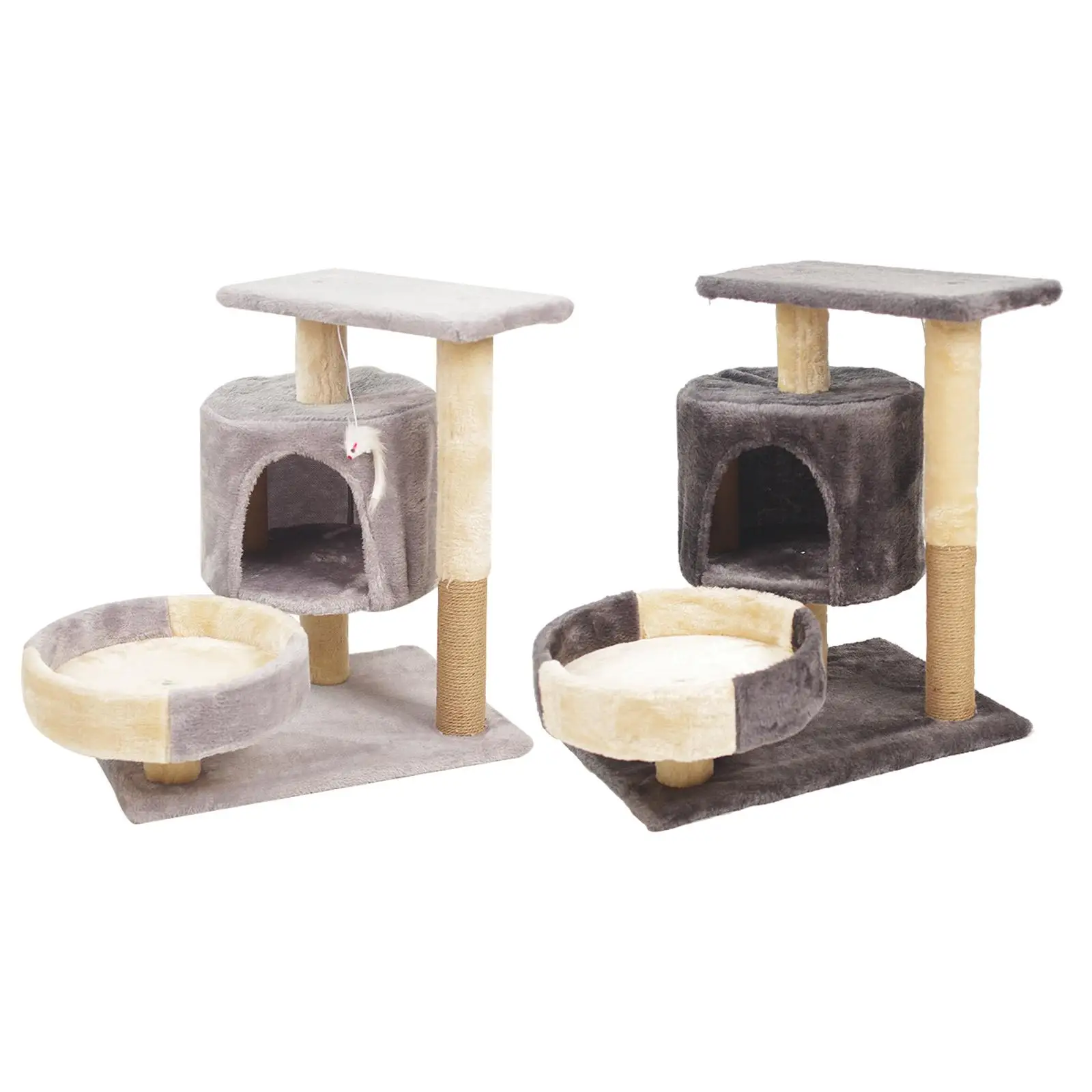 Cat Tree Resting Multi Tiers Cat Furniture Padded Plush Perch Activity Center Furniture Protector Cave Condo Perch Dangling Ball