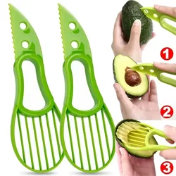 다기능 아보카도 커터 Corer 버터 과일 슬라이서 필러 펄프 분리기 플라스틱 칼 주방 도구 가제트 액세서리