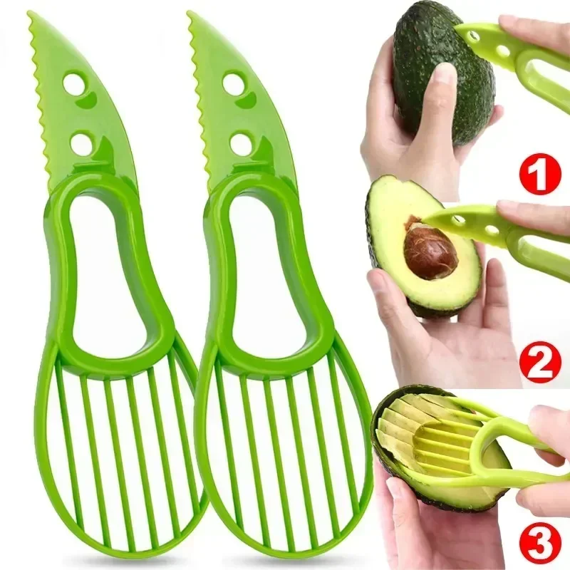 Multifunctional Avocado Cutter Corer Butter Fruit Slicer Peeler Pulp Separator Plastic Knife Kitchen Tools Gadgets Accessories