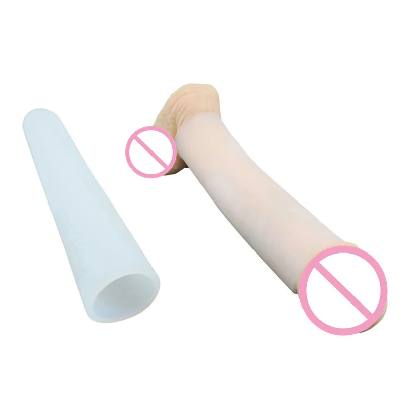 Penis Sleeves Extender Glans Cap Sleeve for Penis Enlargement Stretcher Pump Reusable Silicone Genital Sleeve Various Sizes