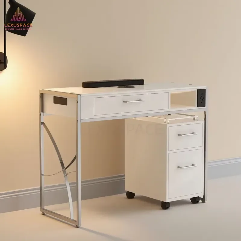 Premium Quality Customizable Nail Salon Desk and Chair Package Modern Manicure Table with Dust Collector Custom Size and