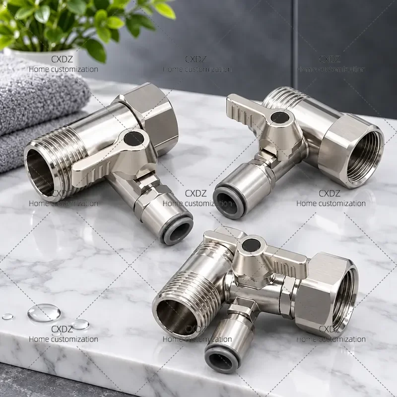 10pcs 304 Stainless Steel Tee Pure Water Faucet Adapter Separator Valve Switch Accessories for Purifier