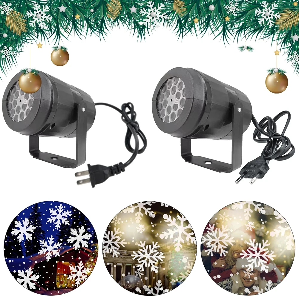 โปรเจคเตอร์หิมะ USB ไฟปาร์ตี้กลางคืน ตกแต่งคริสต์มาสในร่ม โคมไฟสร้างบรรยากาศสำหรับตกแต่งบ้าน ของขวัญปีใหม่ 2026