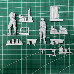 1/35 Scale Resin Figure Assembled Model Kit Diorama Toy Infantry and Officer 2 person Unassembled and Unpainted Miniatures