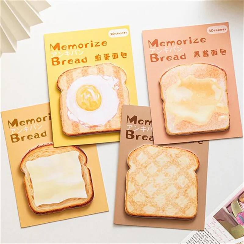 24pcs/lot Creative Bread Memo Pad Cute N Times Sticky Notes Notepad Bookmark Stationery Stickers Gift School Supplies