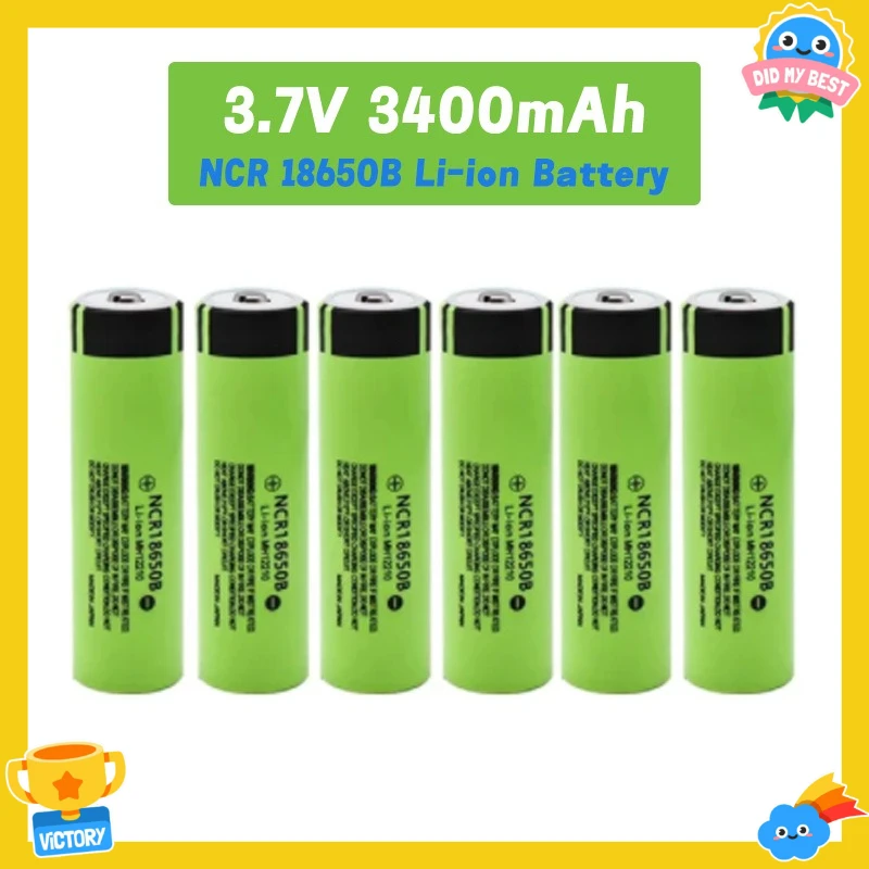 

The NCR 18650B 3.7V 3400mAh Rechargeable Lithium Battery Is Suitable for Flashlights, Small Fans, and Toys