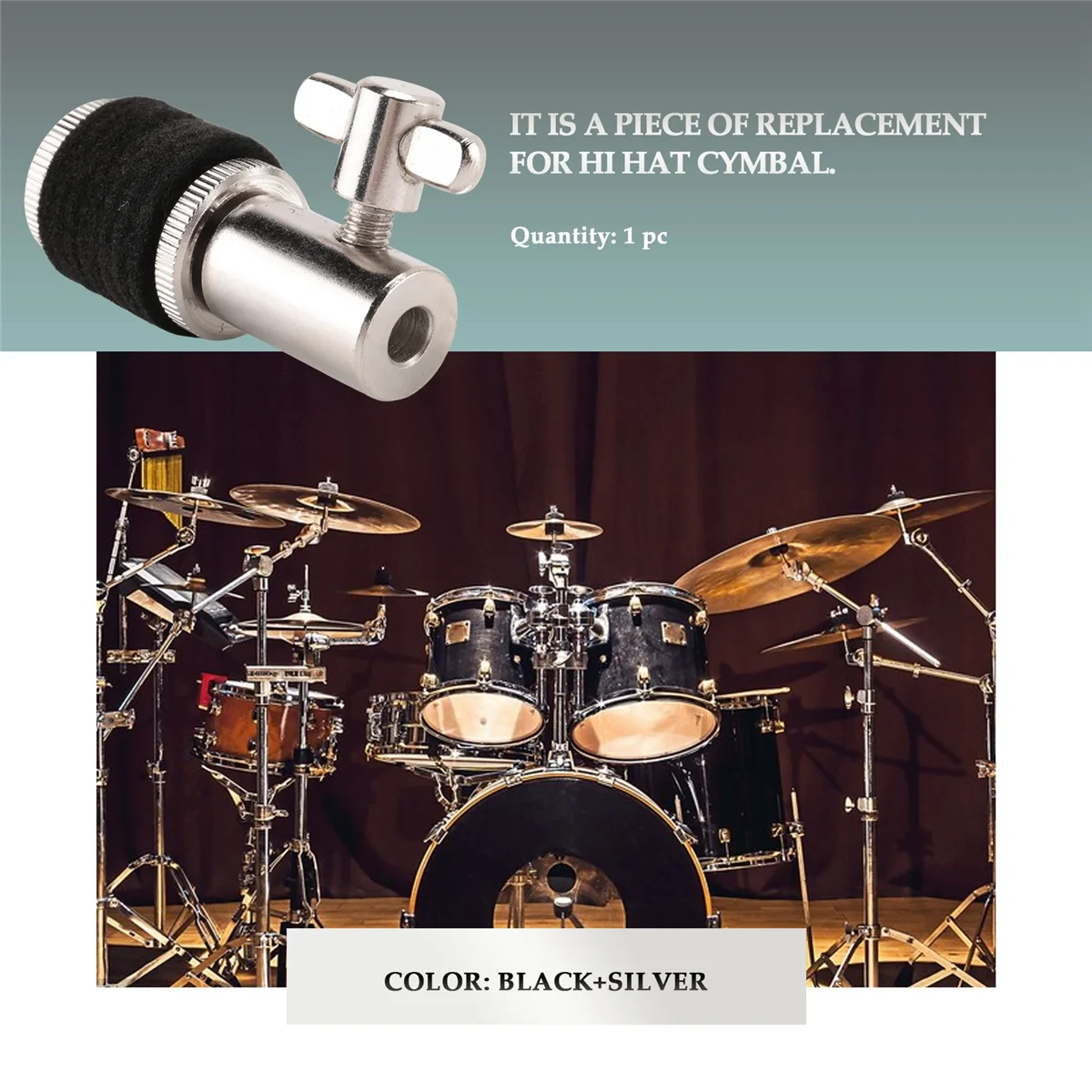 SLQZT Frizione Hi-Hat in lega per supporto per piatti Hi Hat Parti e accessori per strumenti per percussioni per batteria jazz