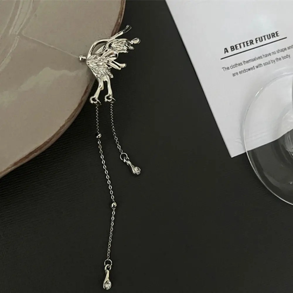 New Fashion Jewelry Y2K Ear Clips Female Jewelry Trendy Fairy Butterfly Earrings Tassel Design Elf Ear Cuff Gift