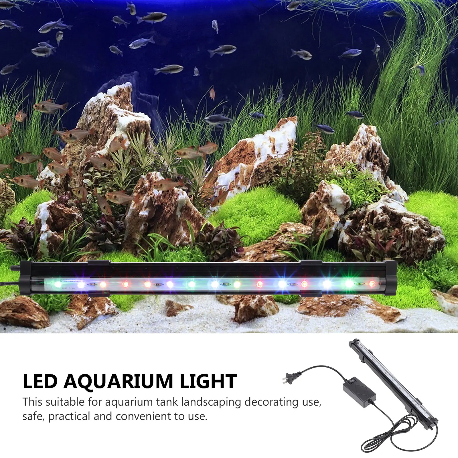 

1Pcs Colorful Fish Tank Lights Waterproof LED Lamp Aquarium Light Landscape Decoration Creative Fish Tank Accessory