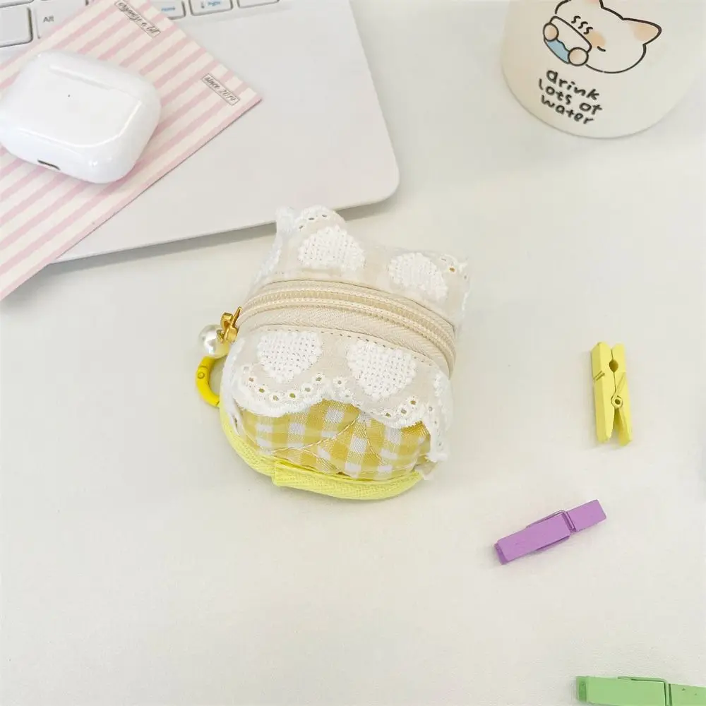 Mini portamonete portatile multifunzionale Borsa per imballaggio di gioielli adorabile Borsa per rossetto piccola Porta carte Borsa per auricolari in pizzo Quotidiano