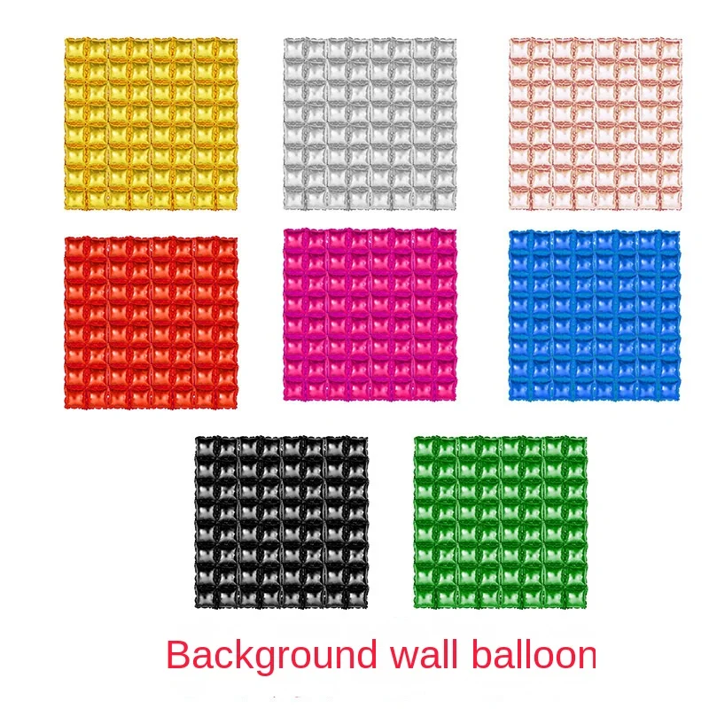 New Aluminum Balloon Background Wall Double Row Square Rain Curtain Aluminum Foil Balloon Party Decoration Balloon Manufacturers