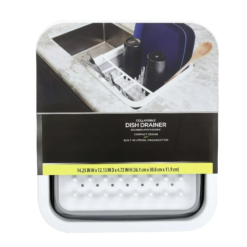 

Auto-Drive, RV Collapsible Dish Drainer with Built-in-Utensil Organizer, Thermoplastic rubber